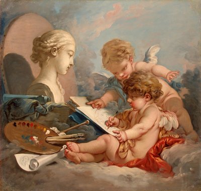 Les Cupidons. Allégorie de la peinture - François Boucher