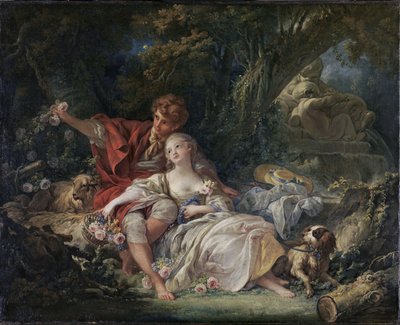 French : Berger et bergère Pastorale - François Boucher