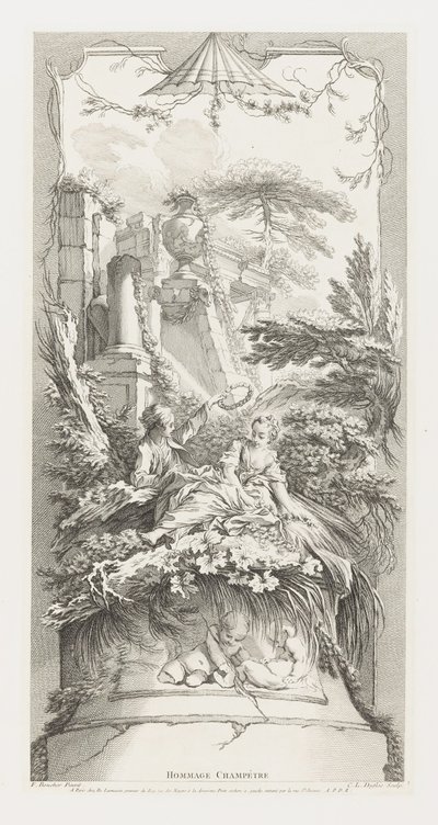 Hommage Champètre (Pastorale) in Nouveaux Morceaux pour des Paravents [New Concepts for Screens] - François Boucher
