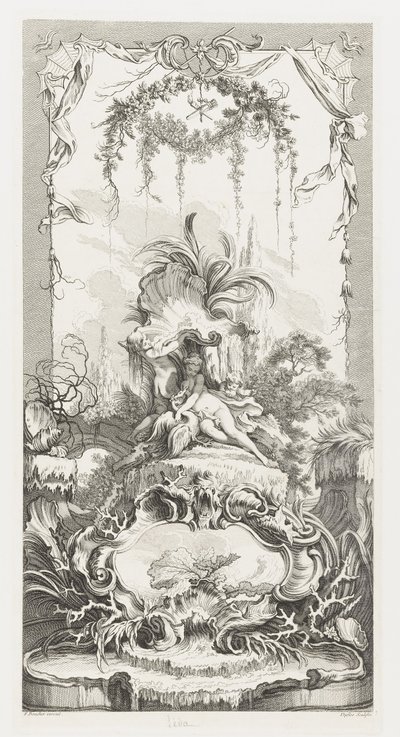 Léda in Nouveaux Morceaux pour des paravents [New Concepts for Screens] - François Boucher