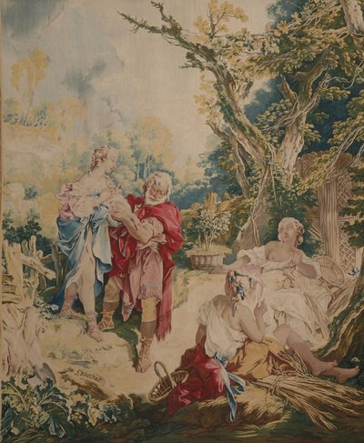 Tapisserie montrant Psyché et le vannier - François Boucher