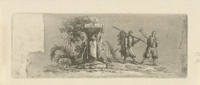 Paysage avec deux pêcheurs grecs - François Joseph Pfeiffer (II)
