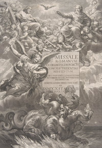La Sainte Trinité avec Saint Michel terrassant un dragon à six têtes - François Spierre
