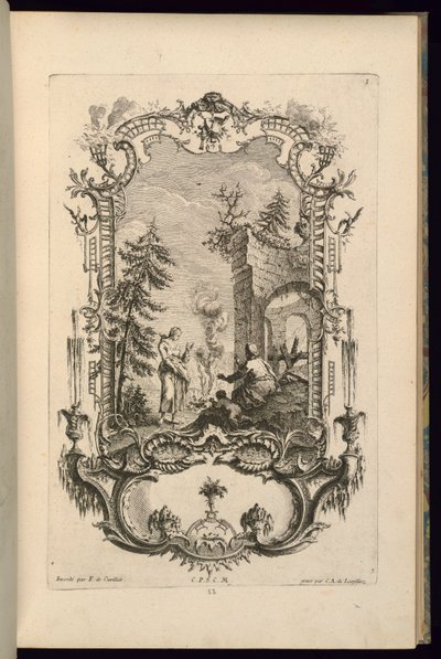 Conception pour cartouche avec grands et petits compartiments - François de Cuvilliés the Elder