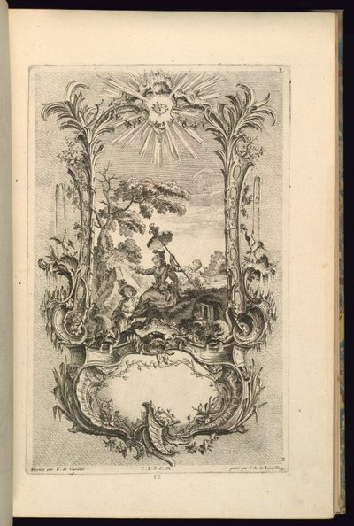 Conception pour cartouche avec grands et petits compartiments - François de Cuvilliés the Elder