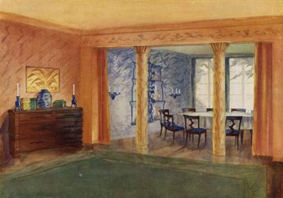 Salon et salle à manger (lithographie en couleur) - Frans Arnold Breuhaus de Groot