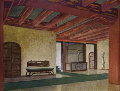 Vestibule dans un hôtel (lithographie en couleur) - Frans Arnold Breuhaus de Groot