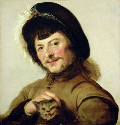 Un jeune homme avec un chat - Frans Follower of Hals