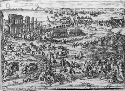 Escarmouche entre les Turcs et les troupes impériales. - Frans Hogenberg