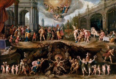 Homme devant choisir entre les Vertus et les Vices - Frans II Francken