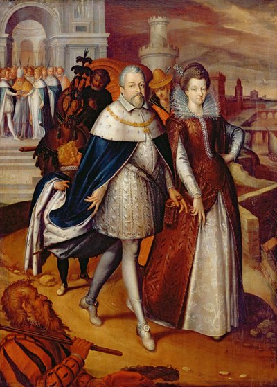 Portrait de Ferdinand Ier (1549-1609) Grand-Duc de Toscane, et de sa nièce Marie (1573-1642), future épouse de Henri IV - Frans Pourbus the Younger