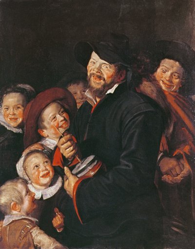 Homme amusant des enfants avec un Rummel - Frans School of Hals