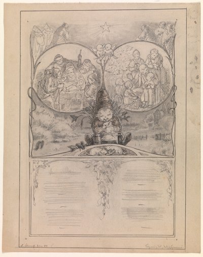 Esquisse pour illustration de "Ude og hjemme" - Frans Schwartz