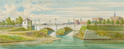 Le pont Radetzky sur la rivière Vienne avec son embouchure dans le Danube - Franz Gerasch