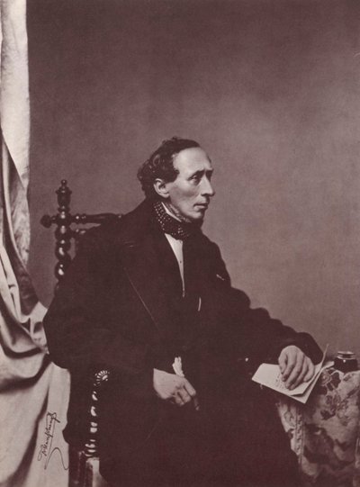 Hans Christian Andersen, auteur danois, 19ème siècle - Franz Hanfstaengl