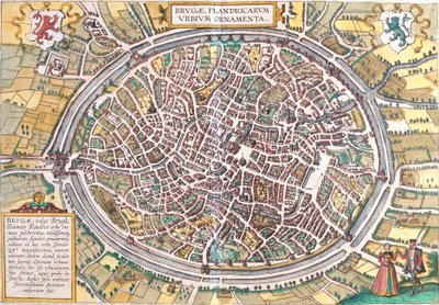 Carte de Bruges, Belgique - Franz Hogenberg