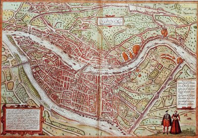 Carte de Lyon - France (gravure) - Franz Hogenberg