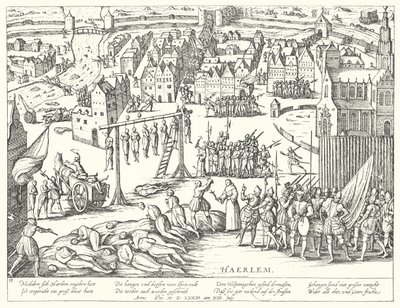 Exécutions de masse par les Espagnols à Haarlem, Pays-Bas - Franz Hogenberg