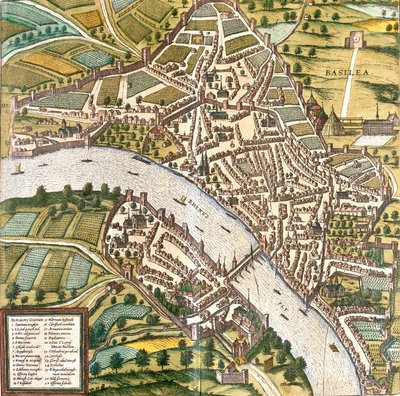 Plan de Bâle (Basilea), Suisse - Franz Hogenberg