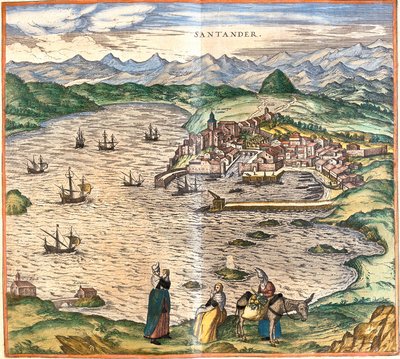 Vue de Santander, Espagne - Franz Hogenberg