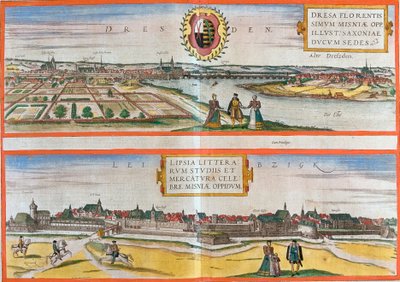 Vues de Dresde et Leipzig, Allemagne - Franz Hogenberg