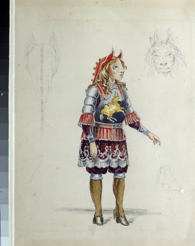 Projet de costume pour le ballet "Le petit cheval bossu" de Cesare Pugni - Franz Iosifovich Nordmark