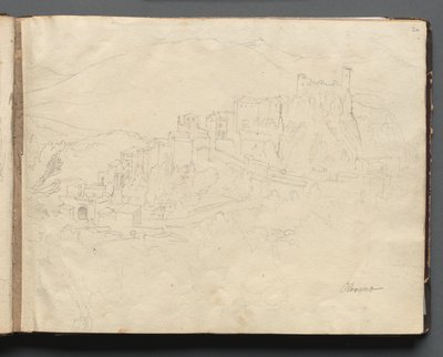 Album de vues de Rome et de ses environs, études de paysages, page 02a : "Olevano" - Franz Johann Heinrich Nadorp