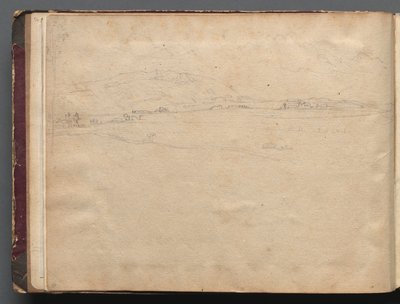 Album avec des vues de Rome et des environs, études de paysage, page 03b : Paysage panoramique romain - Franz Johann Heinrich Nadorp