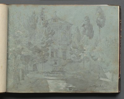 Album avec vues de Rome et des environs, études de paysages, page 05a : Saint Isidoro - Franz Johann Heinrich Nadorp