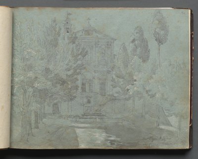 Album avec des vues de Rome et des environs, études de paysage, page 05a : "Saint Isidoro" - Franz Johann Heinrich Nadorp