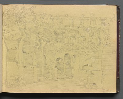Album avec des vues de Rome et des environs, études de paysages, page 12a : Ruines romaines - Franz Johann Heinrich Nadorp