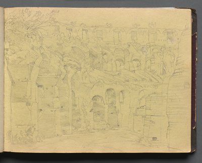 Album avec des vues de Rome et des environs, études de paysage, page 12a : Ruines romaines - Franz Johann Heinrich Nadorp