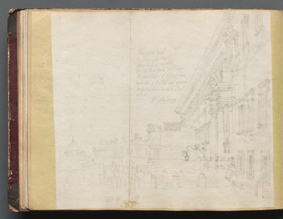Album avec vues de Rome et des environs, études de paysages, page 15b : Vue architecturale romaine - Franz Johann Heinrich Nadorp