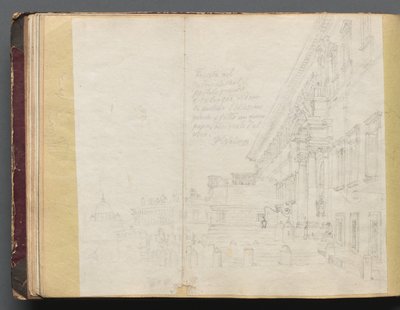 Album avec des vues de Rome et des environs, études de paysage, page 15b : Vue architecturale romaine - Franz Johann Heinrich Nadorp