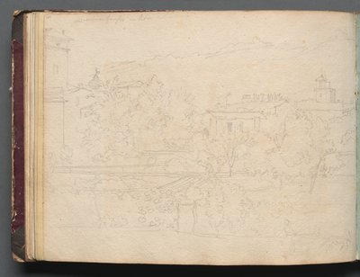 Album avec des vues de Rome et des environs, études de paysage, page 16b : Vue romaine - Franz Johann Heinrich Nadorp