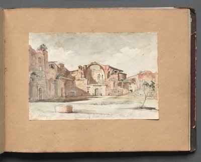 Album avec des vues de Rome et des environs, études de paysage, page 22a : "Terme di Diocleziano, Rome" - Franz Johann Heinrich Nadorp