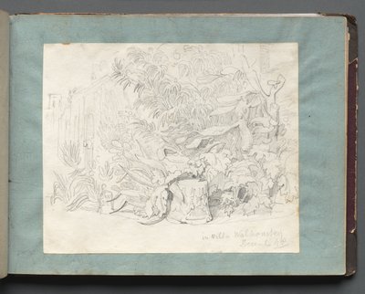 Album avec des vues de Rome et des environs, études de paysages, page 24a: À la Villa Walkonsky - Franz Johann Heinrich Nadorp