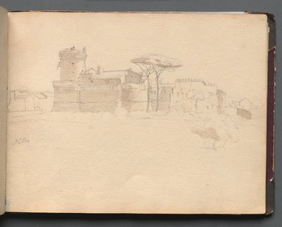 Album avec vues de Rome et des environs, études de paysages, page 28a : Ostie - Franz Johann Heinrich Nadorp
