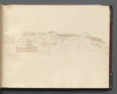 Album avec des vues de Rome et des environs, études de paysage, page 30a : Vue panoramique romaine - Franz Johann Heinrich Nadorp