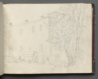 Album avec vues de Rome et des environs, études de paysages, page 31a : Étude architecturale romaine - Franz Johann Heinrich Nadorp
