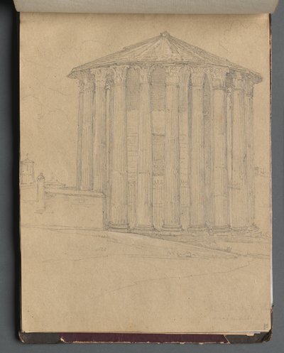 Album avec des vues de Rome et des environs, études de paysages, page 32a : Temple romain - Franz Johann Heinrich Nadorp