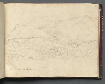 Album avec des vues de Rome et des environs, études de paysage, page 34a : St. Francesco - Franz Johann Heinrich Nadorp
