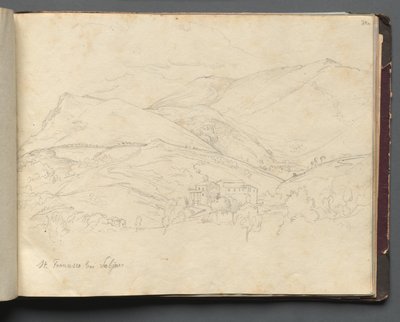 Album avec des vues de Rome et des environs, études de paysage, page 34a : "St. Francesco" - Franz Johann Heinrich Nadorp