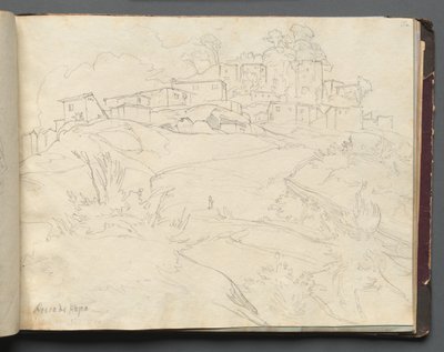 Album avec des vues de Rome et des environs, études de paysage, page 35a : "Rocca di Papa" - Franz Johann Heinrich Nadorp