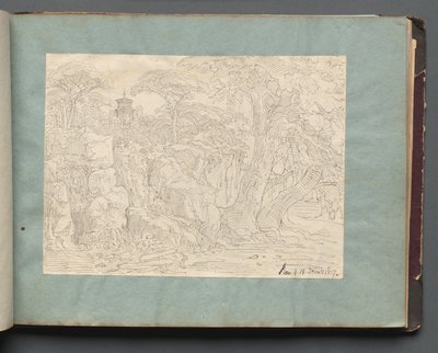 Album avec vues de Rome et des environs, études de paysage, page 36a : Vue romaine - Franz Johann Heinrich Nadorp