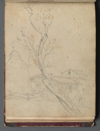 Album avec des vues de Rome et des environs, études de paysage, page 37b : Paysage romain - Franz Johann Heinrich Nadorp