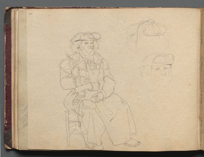Album avec des vues de Rome et des environs, études de paysages, page 38b : Étude de figure - Franz Johann Heinrich Nadorp