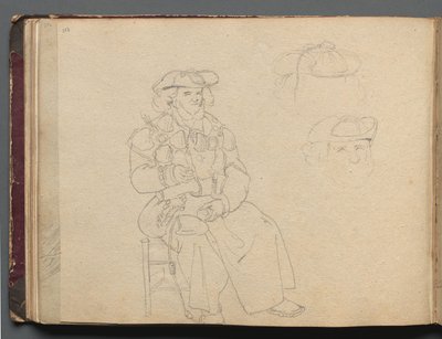 Album avec des vues de Rome et des environs, études de paysage, page 38b : Étude de figure - Franz Johann Heinrich Nadorp