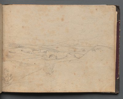 Album avec des vues de Rome et des environs, études de paysage, page 40a : Paysage romain - Franz Johann Heinrich Nadorp