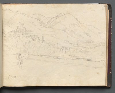 Album avec des vues de Rome et des environs, études de paysage, page 42a : Paysage romain - Franz Johann Heinrich Nadorp